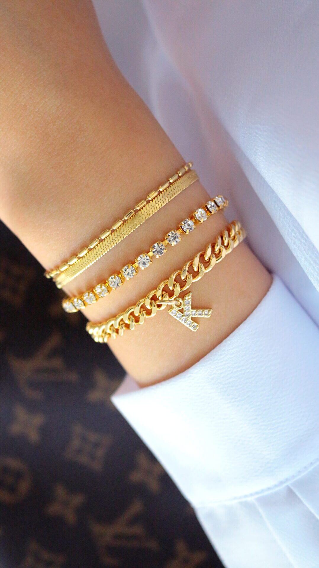 18 Karat Cubic Zirkonia Link-Armband