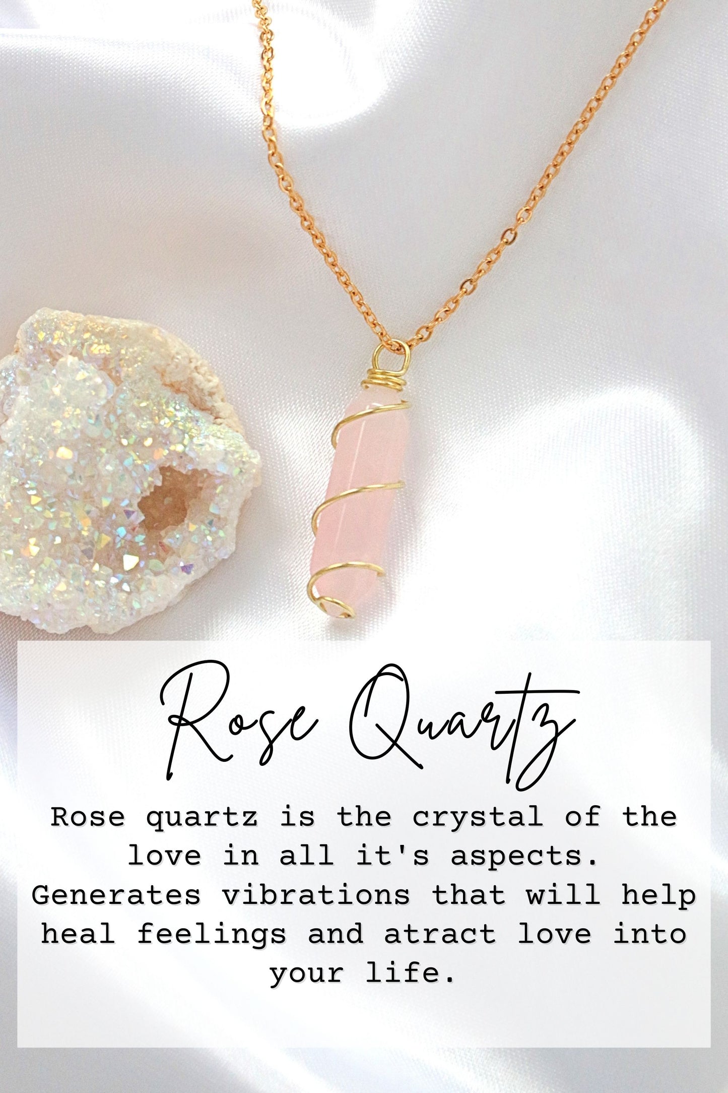 18K Vergoldete Handgefertigte Heilstein-Halskette