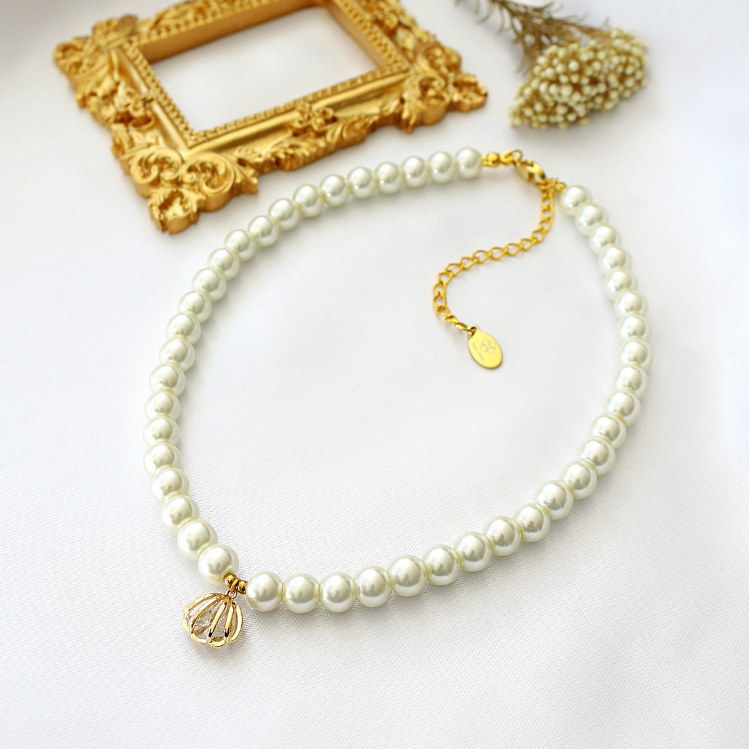 Eleganter 24K Muschel-Perlen-Choker